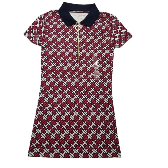 Tommy Hilfiger Women's Front Zip Printed Polo Shirt Size M - Picture 4 of 12